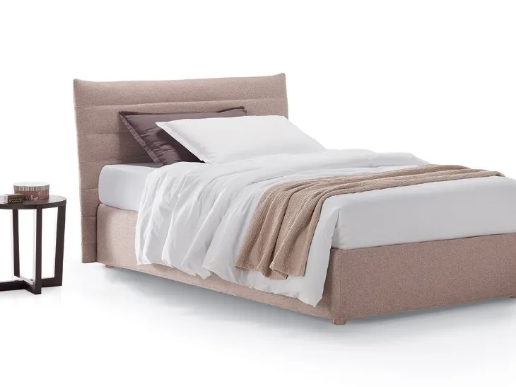 Letto singolo in tessuto con testiera con cuciture orizzontali Aede Soft di Rosini Night